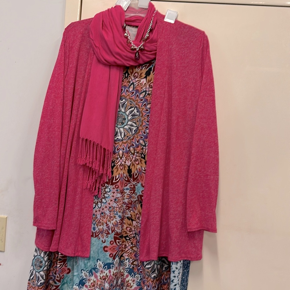 Hot Pink Cascade Cardigan